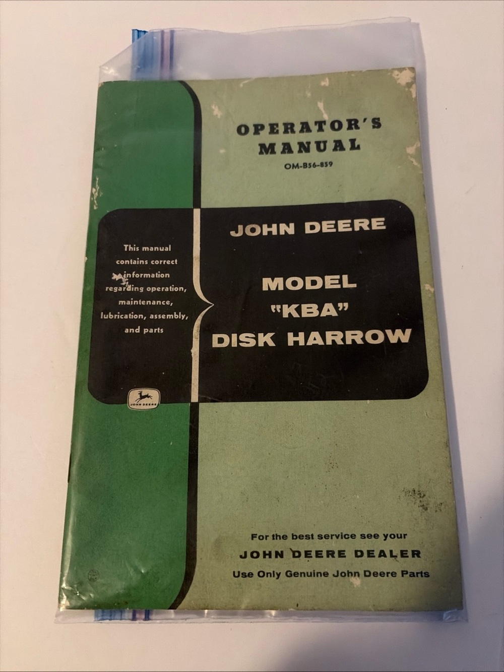 John Deere KBA Disk Harrow Operator's Manual DCPA9